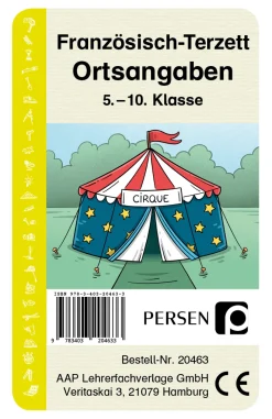 Französisch-Terzett: Ortsangaben, Kartenspiel, 5. bis 10. Klasse