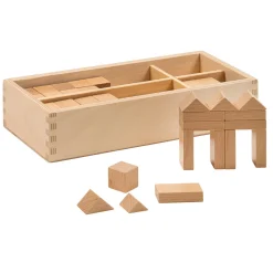 Fröbel Holzbausteine im Holzkasten mit Deckel