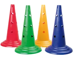 Funktionskegel 50 cm mit 12 Löchern rot