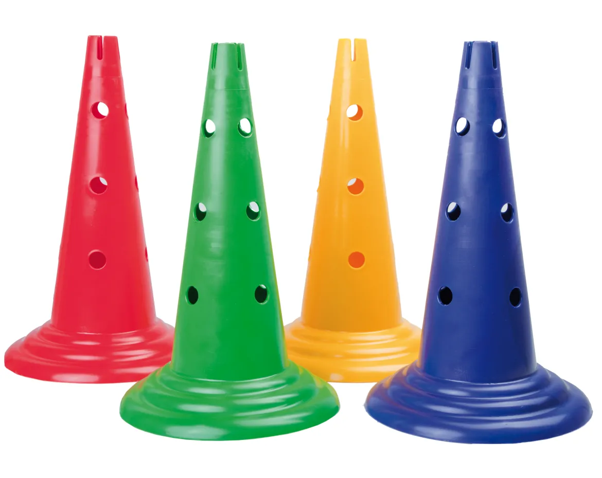 Funktionskegel 50 cm mit 12 Löchern rot