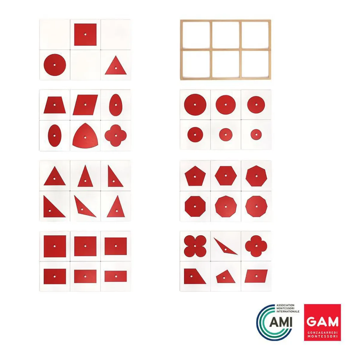 GAM Geometrische Einsätze: Rot und Weiß, ab 3 Jahren