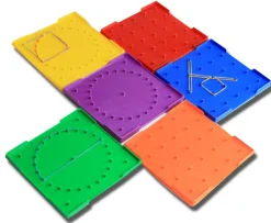 Geobrett 5x5 doppelseitig 15 cm, 6 Stück, Kreis und Quadrat