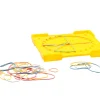 Geobrett 5x5 doppelseitig gelb 15 cm, Kreis und Quadrat inkl. Gummiringe