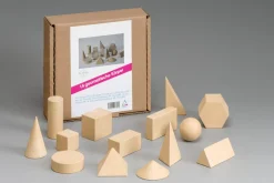 14 geometrische Figuren, Set Geometrische Körper aus RE-Wood®, 1.-4. Klasse