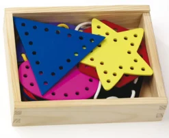 Geometrische Formen zum Fädeln, 7 Stück, 3-6 Jahre