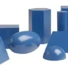 Geometrische Körper, 10 Formen aus blau lackiertem Holz, 5-11 Jahre