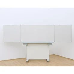 Gestell-Klappschiebetafel, fahrbar und GS-geprüft, weiß, 200x100cm