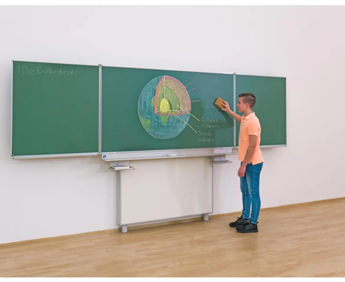 Gestell-Klappschiebetafel, feststehend (grün, 200x100cm)