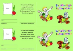 Gesunde Ernährung - Klassensatz Führerscheine, 1.-2. Klasse