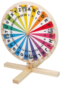 Glücksrad mit Ziffern, Buchstaben und Jokern