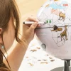 Globus zum Beschriften und Bemalen, mit Aufklebern und Stiften, 5-12 Jahre