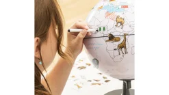 Globus zum Beschriften und Bemalen, mit Aufklebern und Stiften, 5-12 Jahre