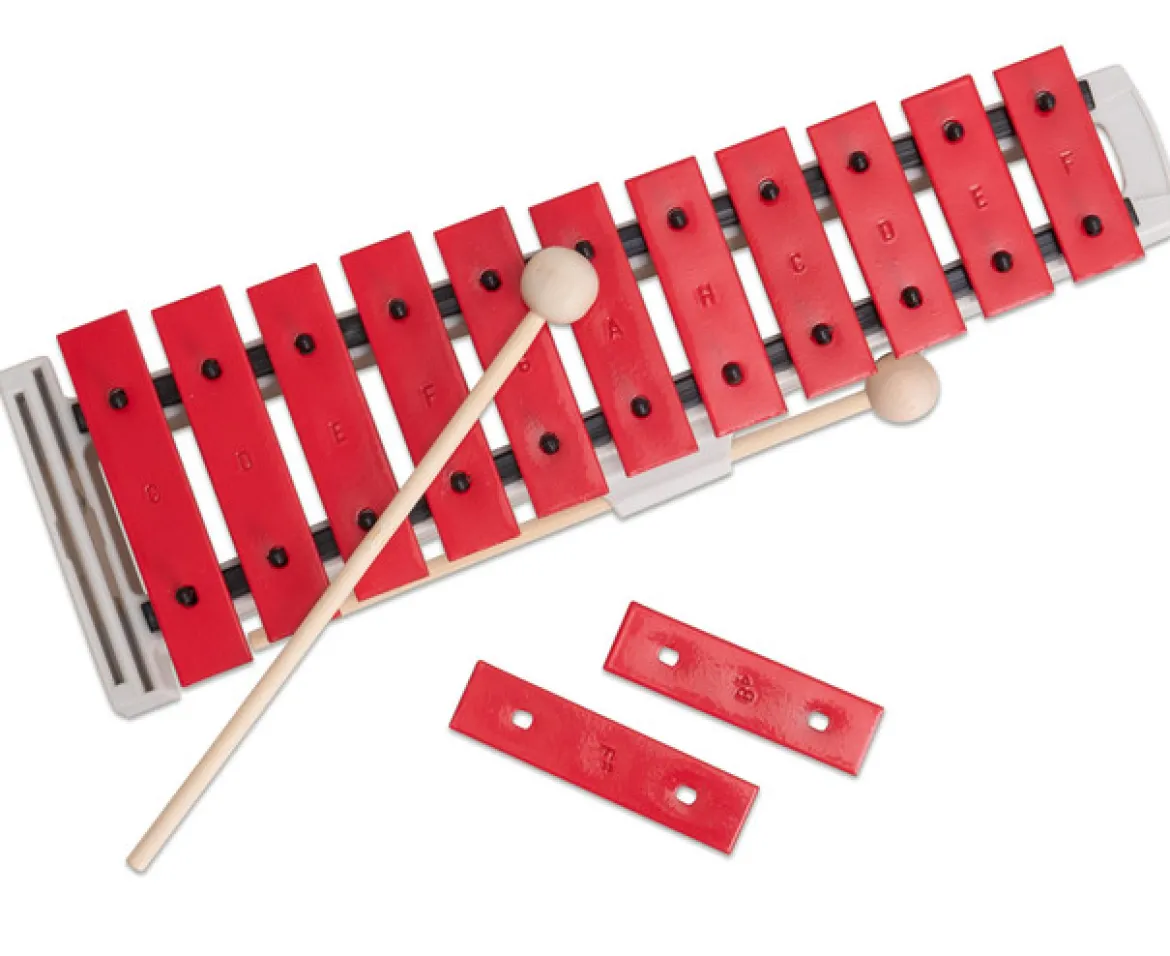 Glockenspiel sopran rot, 3-12 Jahre