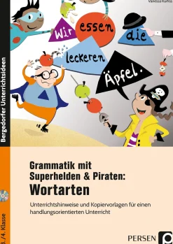 Grammatik mit Superhelden & Piraten: Wortarten, Buch inkl. CD, 3.-4. Klasse