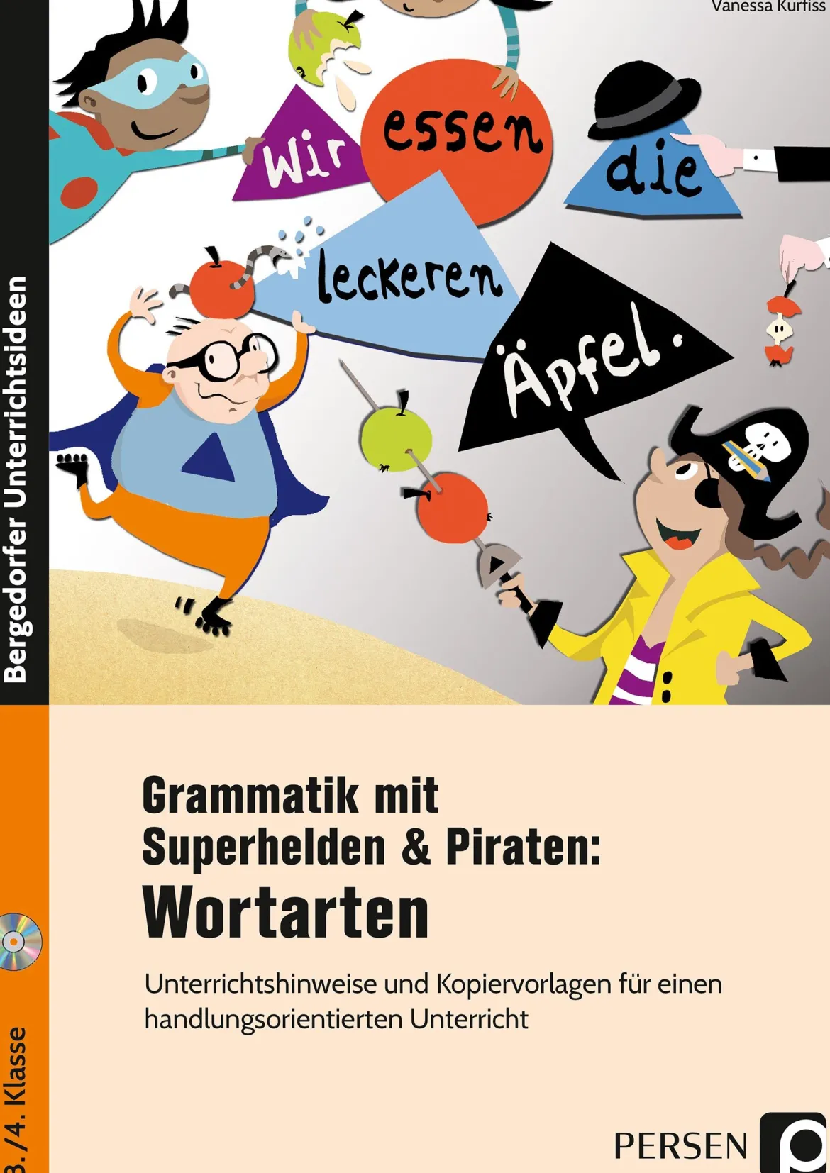 Grammatik mit Superhelden & Piraten: Wortarten, Buch inkl. CD, 3.-4. Klasse