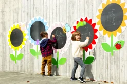 Große Kreidetafeln, Blumen, für die Wand, 5er Set, PVC, Outdoor