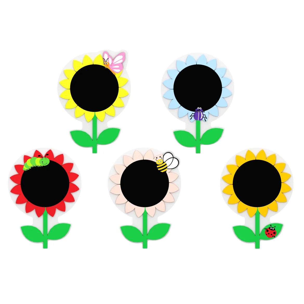 Große Kreidetafeln, Blumen, für die Wand, 5er Set, PVC, Outdoor