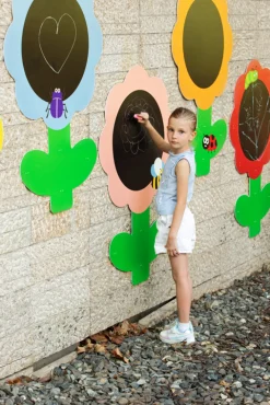 Große Kreidetafeln, Blumen, für die Wand, 5er Set, PVC, Outdoor