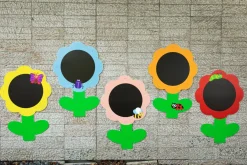 Große Kreidetafeln, Blumen, für die Wand, 5er Set, PVC, Outdoor