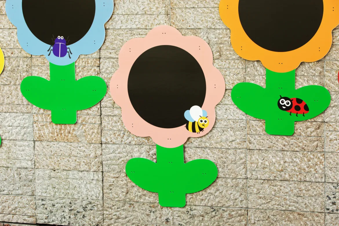 Große Kreidetafeln, Blumen, für die Wand, 5er Set, PVC, Outdoor