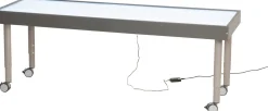 Großer Leuchttisch, 180 x 60 cm, höhenverstellbar 66,5 bis 83,5 cm