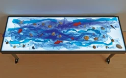 Großer Leuchttisch, 180 x 60 cm, höhenverstellbar 66,5 bis 83,5 cm