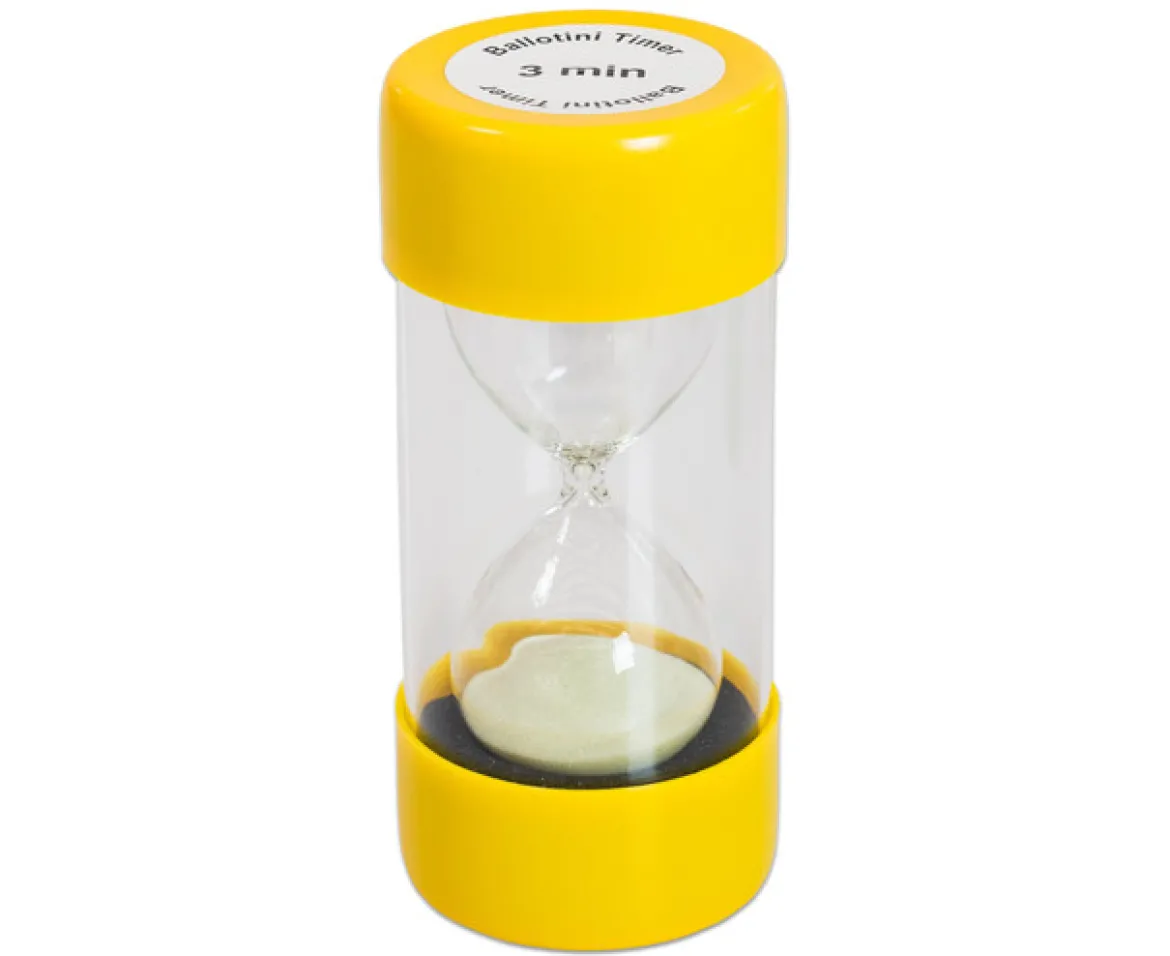 Große Sanduhr 3 min, Höhe 16 cm