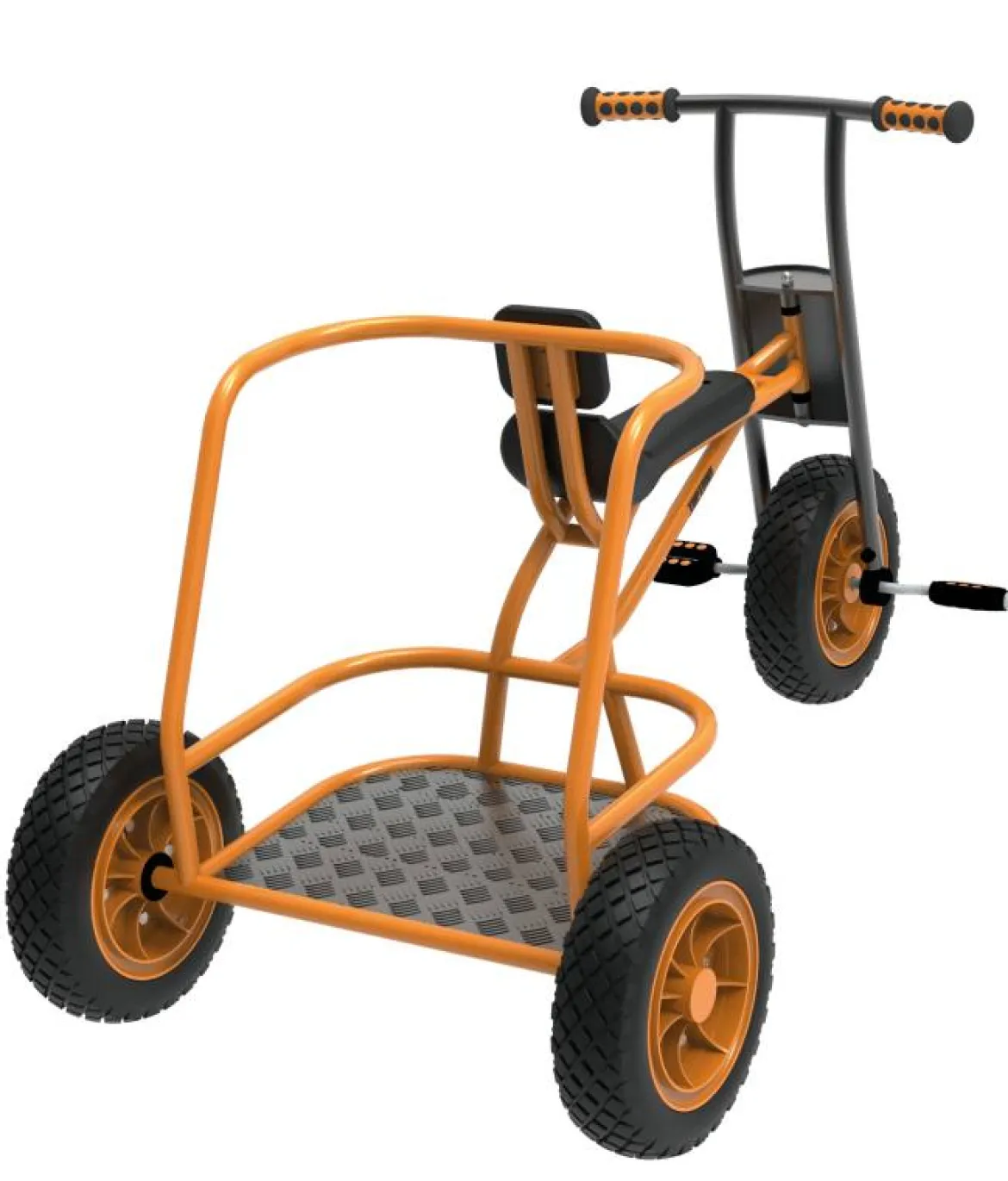 Großes Dreirad mit Stehplatz, Shuttle Trike Maxi, orange, TopTrike Kinderfahrzeug