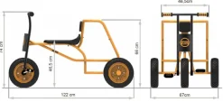 Großes Dreirad mit Stehplatz, Shuttle Trike Maxi, orange, TopTrike Kinderfahrzeug