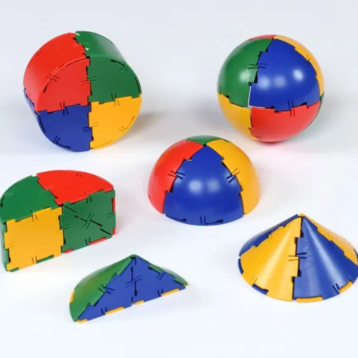 Große Steckbausteine, Giant Polydron, Bögen und Rundungen, 36 Teile, aus Recyclingkunststoff, für Kinder
