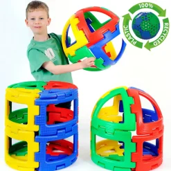 Große Steckbausteine, Giant Polydron, Bögen und Rundungen, 36 Teile, aus Recyclingkunststoff, für Kinder