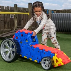 Große Steckbausteine, Giant Polydron, Fahrzeug-Set, 32 Teile, aus Recyclingkunststoff, für Kinder