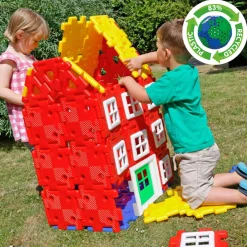 Große Steckbausteine, Giant Polydron, Haus-Set, 72 Teile, aus Recyclingkunststoff, für Kinder