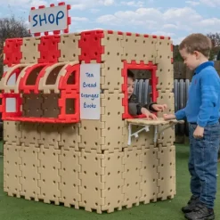 Große Steckbausteine, Giant Polydron, Kaufladen-Set, 83 Teile, aus Recyclingkunststoff, für Kinder
