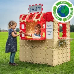 Große Steckbausteine, Giant Polydron, Kaufladen-Set, 83 Teile, aus Recyclingkunststoff, für Kinder