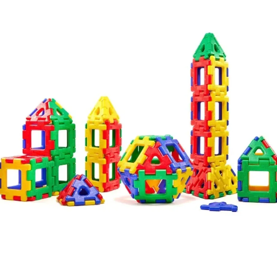 Große Steckbausteine, Giant Polydron, Klassenset, 80 Teile, aus Recyclingkunststoff, für Kinder