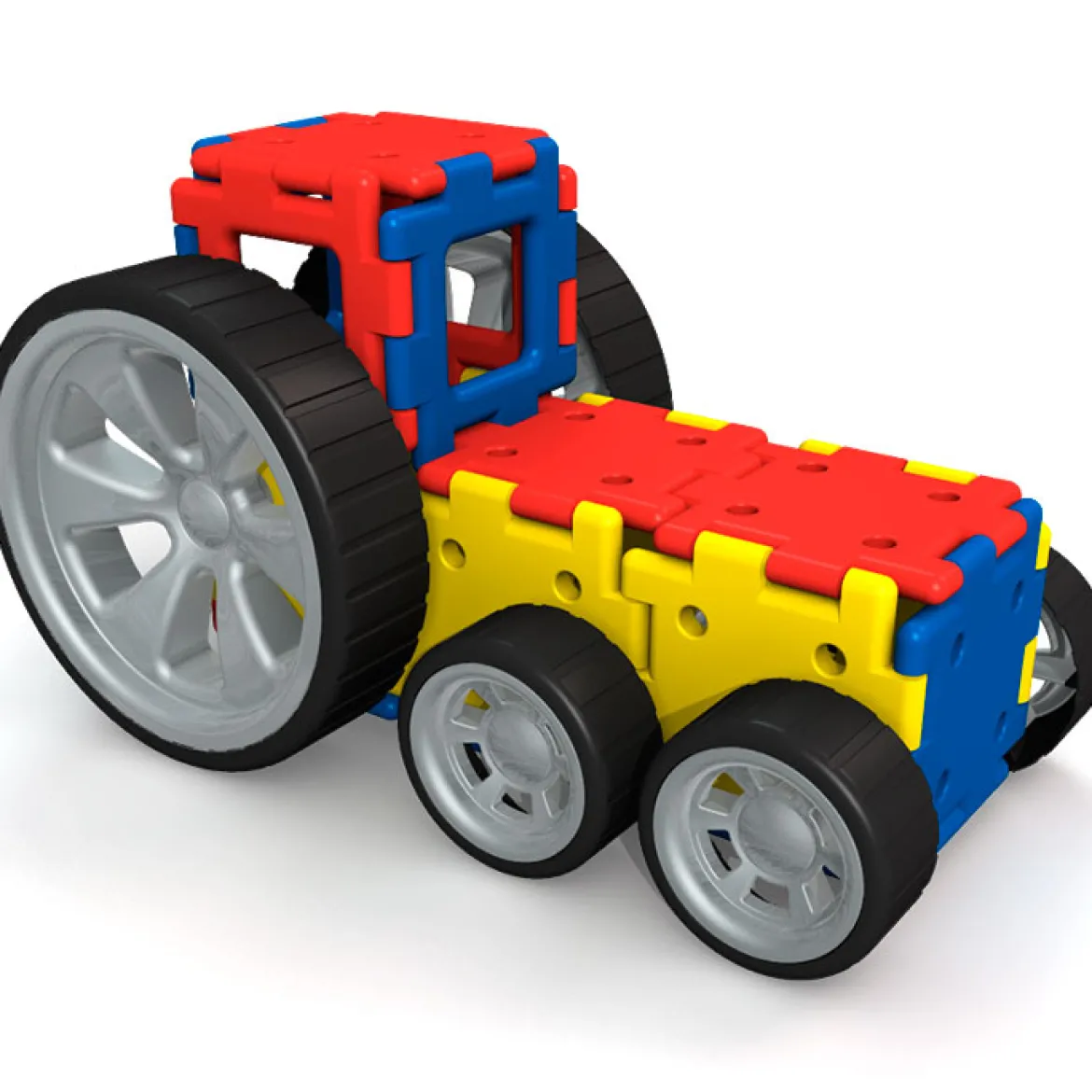 Große Steckbausteine, Giant Polydron, Räder und Quadrate, 8 Teile, aus Recyclingkunststoff, für Kinder