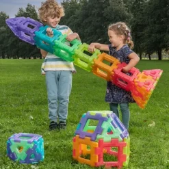 Große Steckbausteine, Giant Polydron, Transluzentes Set, 60 Teile, aus Recyclingkunststoff, für Kinder