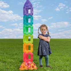 Große Steckbausteine, Giant Polydron, Transluzentes Set, 60 Teile, aus Recyclingkunststoff, für Kinder
