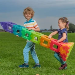 Große Steckbausteine, Giant Polydron, Transluzentes Set, 60 Teile, aus Recyclingkunststoff, für Kinder