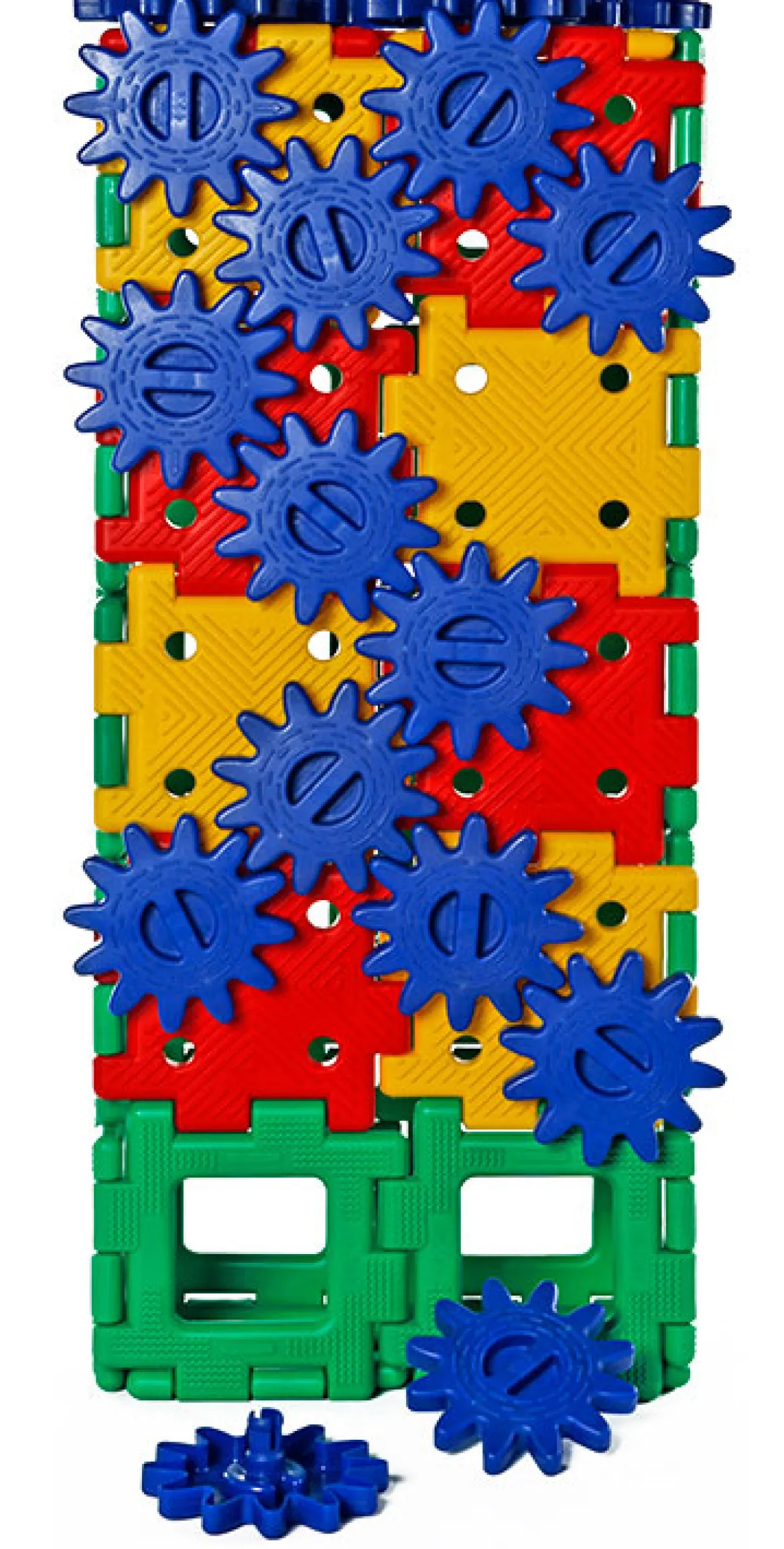 Große Steckbausteine, Giant Polydron, Zahnrad-Set, 58 Teile, aus Recyclingkunststoff, für Kinder