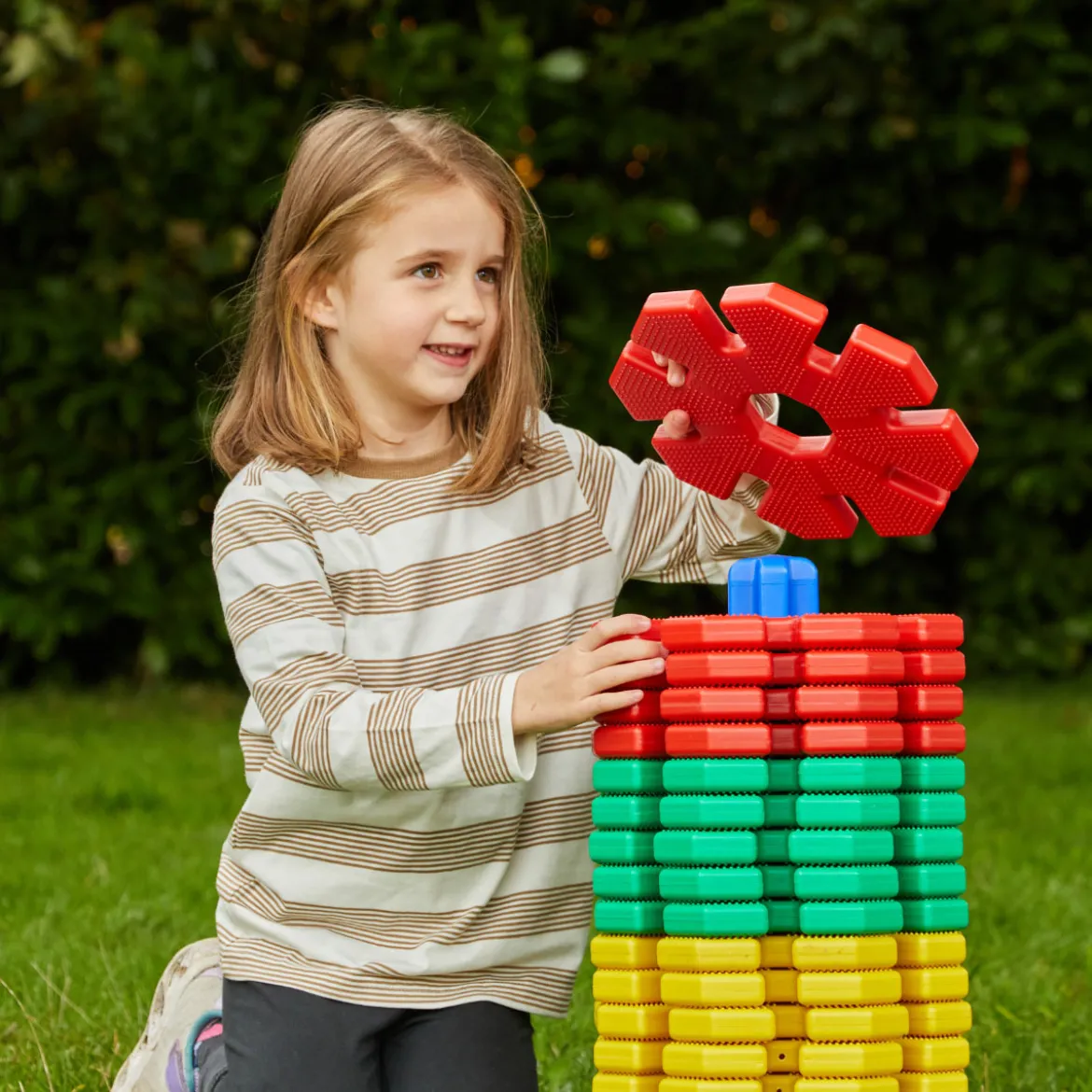 Große Steckblumen, Giant Polydron Octoplay, Großes Klassenset, 84 Teile, aus Recyclingkunststoff, für Kinder