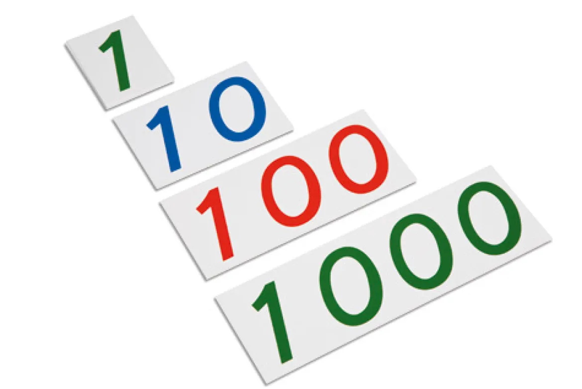 Große Zahlenkarten aus Pappe, 1-1000