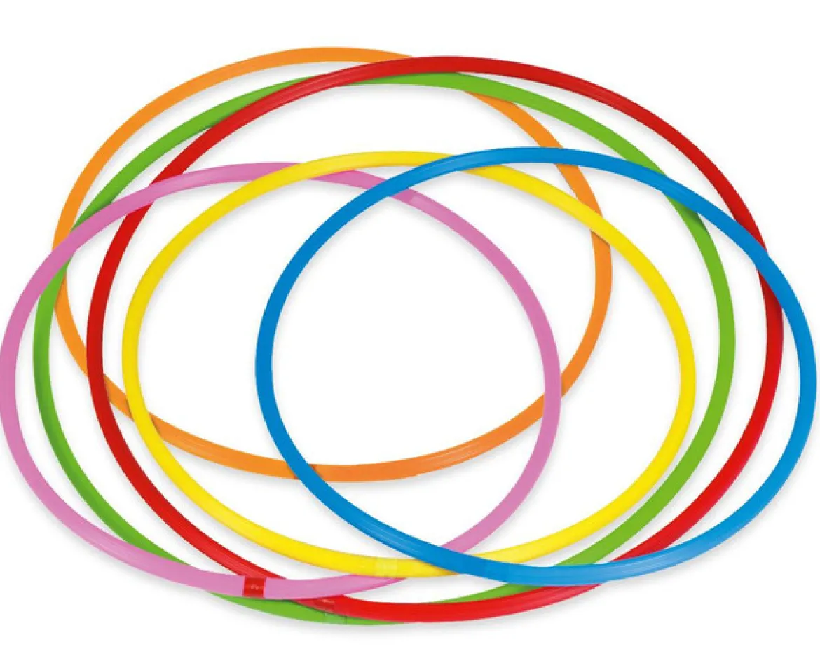 Gymnastik-Reifen Regenbogen-Set, 6 Stück, Durchmesser 60 cm