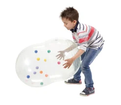 Gymnic Physio Activity Roll Ø 55 cm, 90 cm lang, transparent mit bunten Bällen