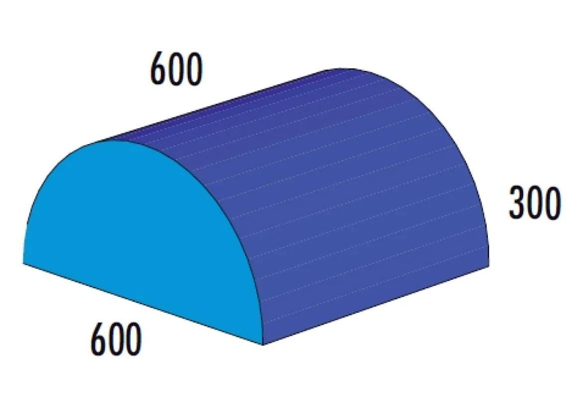 Halbzylinder MAXI blau/hellblau, 600x600 Durchmesser, ab 4 Jahre