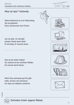 Hausaufgaben? Cool!, Kopiervorlagen, 1. Klasse