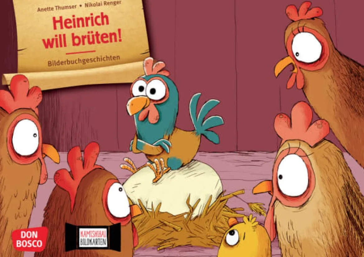 Heinrich will brüten! Kamishibai Bildkartenset, 3-8 Jahre