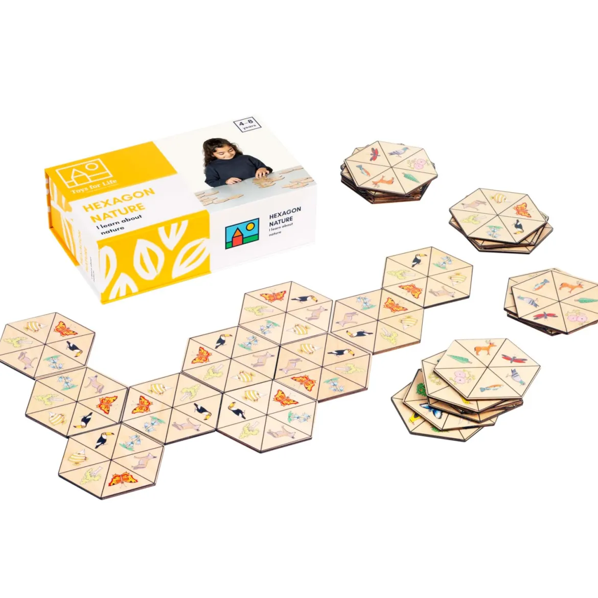 Hexagon Natur, Legespiel, 4-8 Jahre