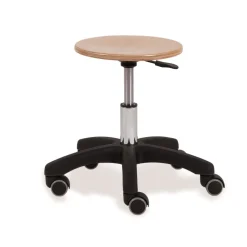 Hocker mit Holzsitz, Sitzhöhe 34 - 42 cm